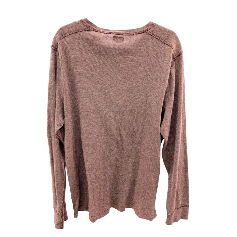 J. Crew Maroon Henley  1/4‎ Button Long Sleeve Crewneck Shirt Men's Size XL